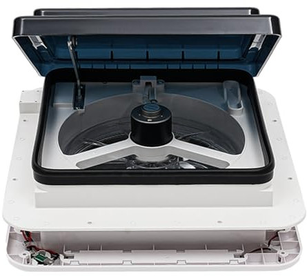 Brride Ventilatore da tetto per camper con LED, per roulotte, roulotte, lucernario, silenzioso, ventilatore, camper, roulotte, scarico, portello di scarico