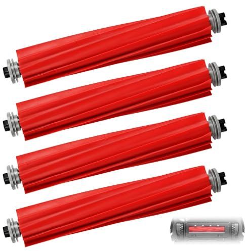 Lot de 4 brosses principales pour aspirateur Roborock S7 / S7+ / S7 MaxV / S7 Max Ultra / S7 MaxV Plus / S7 MaxV Ultra / S7 Pro Ultra / Q7 / Q7+ / Q7 Max / Q7 Max+ / Qrevo Series