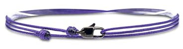 TRIPLE K&S Dünnes Wickel-Armband Herren & Damen mit Karabiner-Haken Verschluss Handmade - Maritimer Surfer Schmuck - Minimalistisches Stoff-Armband - 100% Wasserfest & verstellbar (Purple)