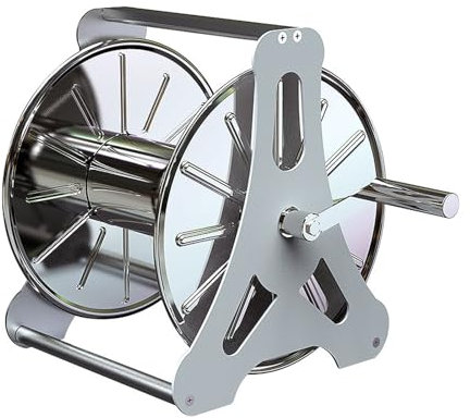 Buhelyc Avvolgitubo da Giardino Avvolgitubo Acqua Senza Tubo Acciaio Inox e Metallo 1/2in 40m/130ft,80m/260ft(Size:L)