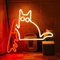 LMSIGNLY Divertente pannello luminoso al neon a LED a forma di gatto con coltello per decorazione della parete della cameretta dei bambini, camera da letto, negozio di animali domestici, regalo di