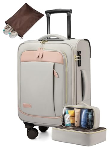 LOVEVOOK 4 Pcs Carry On Luggage 22x14x9 Airline Approved 20 Inch Underseat