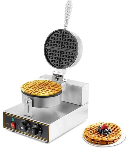 1200w Commercial Waffle Maker, Machine Electric Waffle Iron,single Head Non-stick Stainless Steel Waffle Furnace For Bakery, Restaurant, Snack Bar Or Household