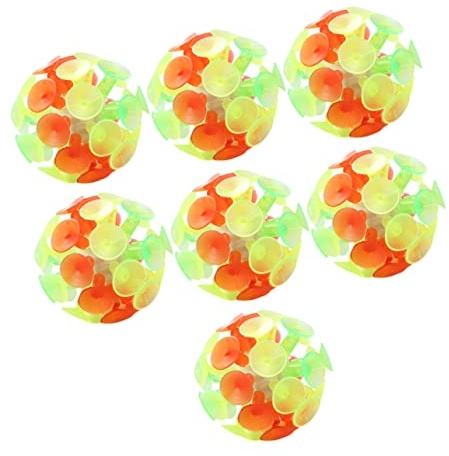 Beaupretty 7pcs Glow Suction Cup Balls for Bounce with Strong Adhesion Parent Interactive Plaything for Boys and Party Favor and Stress Relief