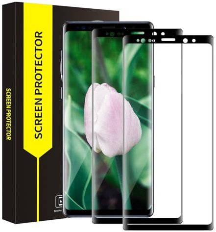 Bodyguard Verre Trempé pour Samsung Note 9, 2 pièces Dureté 9H protection écran, à l'épreuve des bulles, 3D plein écran, Sensible au Toucher, Anti-huile, Grande clarté Samsung Note 9 vitre protection