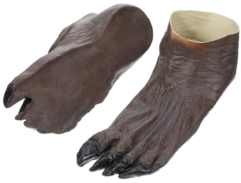 HOOTNEE Couvre-Pieds Loup-Garou Marron Pour DéGuisement Halloween 1 Paire Accessoire Effrayant PodothèQue De L'Horreur Pour Carnaval Et SoiréE Costume