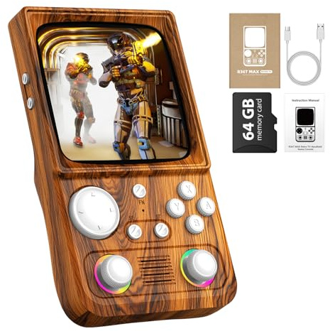 R36TMAX Retro-Spielekonsole, 10,2 cm (4 Zoll) IPS-Bildschirm, Retro-Handheld-Spielekonsole mit über 18000 klassischen Spielen, unterstützt WiFi-vernetzte Kämpfe und OTG, 4000 mAh Akku, mit tragbarer