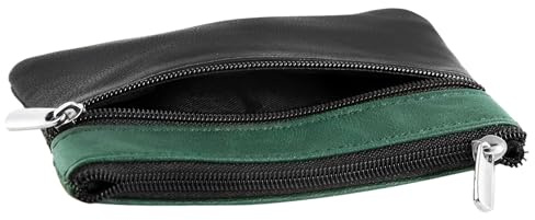 Excellanc Geldbörse für Unisex aus Leder in Schwarz, Geldbeutel mit Reißverschluss in 8 x 11 x 1,0 cm