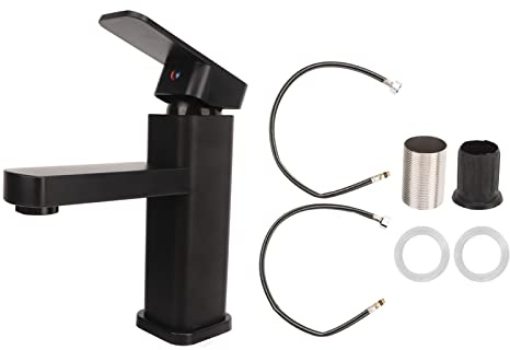 HEEPDD Robinet de Salle de Bain, Robinet de Lavabo Chaud et Froid Réglable Moderne Monotrou en Acier Inoxydable avec Performance sans Goutte à Goutte, pour Accessoires de Salle de