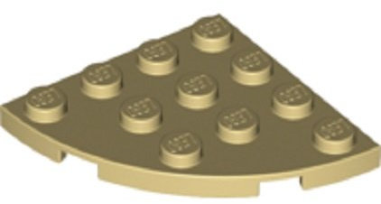LEGO Bricks Star Wars 30565 Round Corner Plate (4 x 4 Pivots, 16 Units), Beige