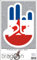 INDIGOS UG The Shocker Hand - Aufkleber/AUTOAUFKLEBER - Decal Sticker 15cm außenklebend - weiß Umriss mit Fahne/Flagge - Yugoslavia-Jugoslawien
