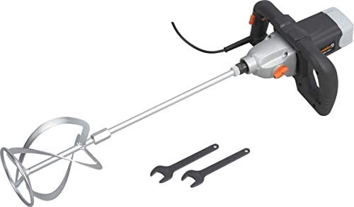 Meister Rührwerk 1400 W, MRW1400-2 - M14 Aufnahme - 2-Gang-Getriebe - Softstart - Elektronische Drehzahlregulierung - Bis 65 L Mischgut / Handmischer für Farbe, Putz & Estrich / Mörtelrührer / 5451920