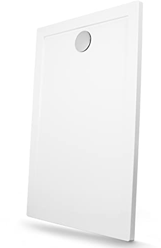 Art-of-Baan® Duschwanne 80x140 cm I Duschwanne aus Sanitär-Acryl I sehr flache Duschwanne I Duschtasse in Weiß I DIN Anschluss I kratz- & rutschfest I Duschwanne flach inkl. Ablaufgarnitur