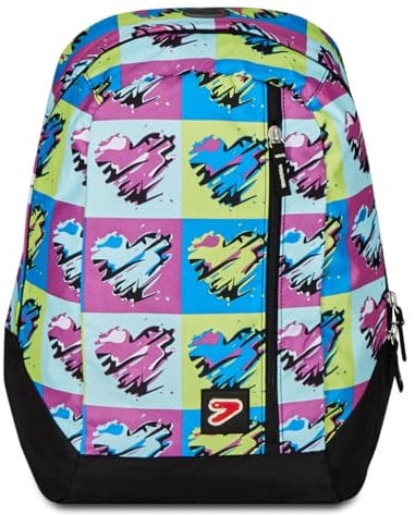 Seven Zaino- The Double Pop Hearts, Multicolore - 2in1 Zaino Reversibile Nero - Cuffie Stereo con Grafica Abbinata Incluse