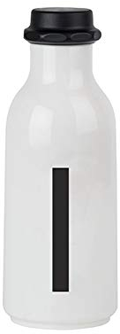Design Letters Persönliche Trinkflasche Weiß (I) | BPA-Frei | 500 ml | Tritan Wasserflasche im Nordisches Design | Auslaufsicher | Spülmaschinengeeignet | erhältlich von A-Z