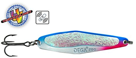 Jenzi Dega Lars Hansen Seatrout-2 Meerforellen-Blinker Blau Weiss UV mit Rassel