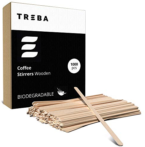 1000 Hölzerne Kaffee-Umrührstäbchen zum Mischen von Zucker – 140 mm Bio Abbaubare Einweg-Rührstäbchen aus Holz – Holzspäne zum Anzünden von Feuer