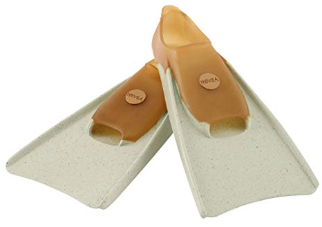 HEVEA Plastikfreie Flossen Kinder – Schwimmende Kinderflossen zum Schnorcheln – Bequemes, langlebiges dänisches Design mit einfachem Hergestellt aus Naturkautschuk (Mint, 27-29 EU)