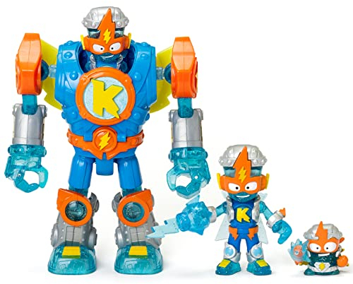 SUPERTHINGS RIVALS OF KABOOM Superbot Kazoom Power - Gelenkroboter mit Kampfzubehör, 1 Kazoom Kid und 1 SuperThing exklusiv Bunt