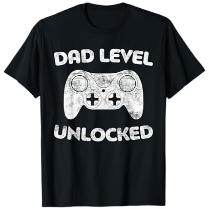 Dad Level Unlocked Shirt Men Gamer Soon To Be Father T-Shirt