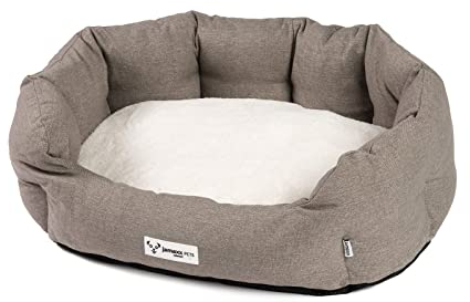 JAMAXX Hunde-Körbchen Bequem Weich, Wendekissen Waschbar Hundekorb Hundebett mit Komfort-Polsterung PDB2089 (M) 70x60, beige