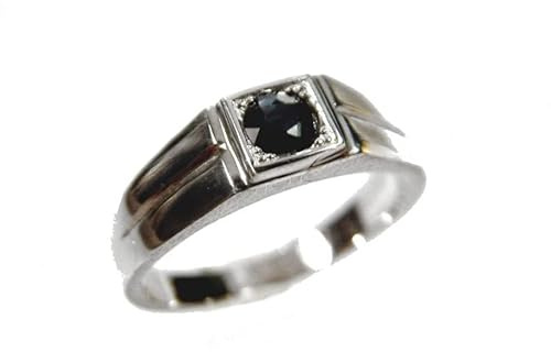mr.goldis Herren Ring Silber 925 Solitär Saphir Stein Herrenschmuck Silberschmuck
