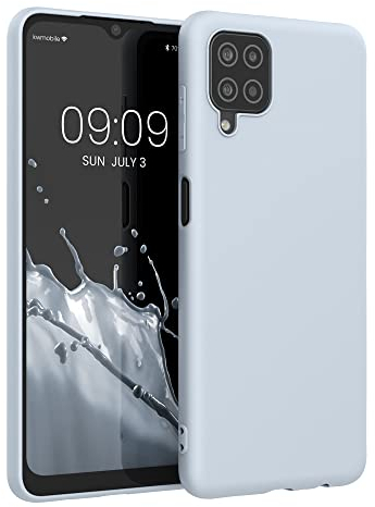 kwmobile Hülle kompatibel mit Samsung Galaxy A12 Hülle - weiches TPU Silikon Case - Cover geeignet für kabelloses Laden - Hellblau matt