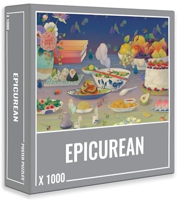Cloudberries Epicurean Puzzle, 1000-teilige Lebensmittel-Puzzles für Erwachsene, Obst-Puzzle mit 1000 Teilen in traumhaften Blau-, Gelb- und Pinktönen