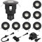 ledscom.de LED Bodeneinbauleuchte ATRIA für außen, IP65, schwarz, rund, 40mm Ø, kaltweiß 8er Set