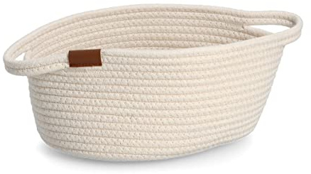 Zeller 14436 Aufbewahrungskorb, Baumwolle/Polyester, Natur, ca. 29 x 21 x 14,5 cm
