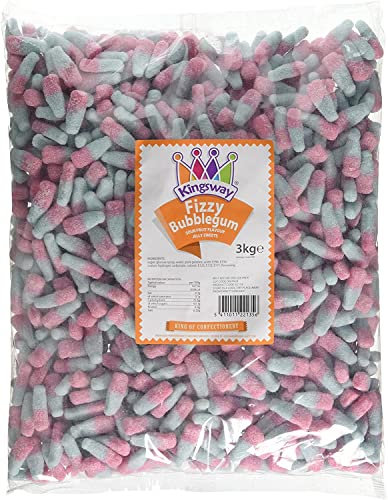 Kingsway Dairy Free Fizzy Bubblegum Bottles - 3kg Sour Fizzy Bubblegum Flavoured Candy