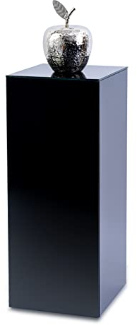 freeroom24 Blumensäule, Säule, Dekosäule, Podest, Glassäule Emilia aus schwarzem Glas (30 x 30 x 90cm)
