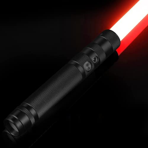 InLoveArts Light Saber, RGB 7 Colors Metal Hilt Lasersaber, with Sounds Modes Dueling FX Lightsaber Sword for Kids & Adults Gift (78cm Black)…