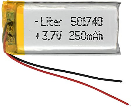 Batterie 501740 LiPo 3.7V 250mAh 0.925Wh 1S 5C Liter Energy Battery pour l'électronique Rechargeable Téléphone Portable Smartwatch GPS - Ne Convient Pas à la Radiocommande 42x17x5mm (250mAh|501740)