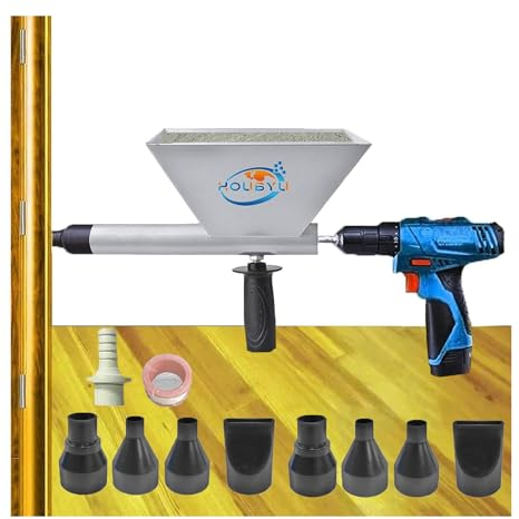 Large Size Auger Mortar Grout Gun Augers Caulking Gun With 9 Nozzles (Without Electric Drill)