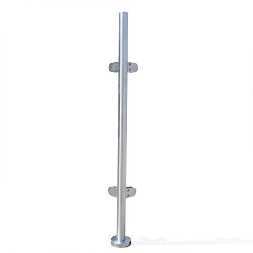 Balaustres 110 cm de acero inoxidable Balcón Barandilla Kit de barandilla de vidrio Postes adecuados Balaustrada Panel de valla Cuñas Barandillas de piscina (nombre: 110 cm Barandilla de esquina Post)