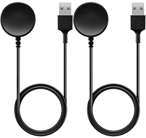 TECHGEAR 2 Pack Replacement USB Charging Power Cable Lead Dock for Samsung Galaxy Watch 3/4/ 4 Classic, Watch5 / 5 Pro / 6/6 Classic, 7 / FE/Ultra, Active, Active2 Smart Watch Charger Dock