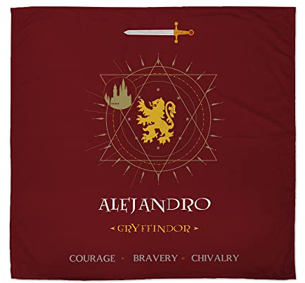 LolaPix Gryffindor-Decke. Geschenk für Neugeborene Babys. Personalisierte Decke mit Namen. Vliesstoff. Verschiedene Ausführungen. Gryffindor