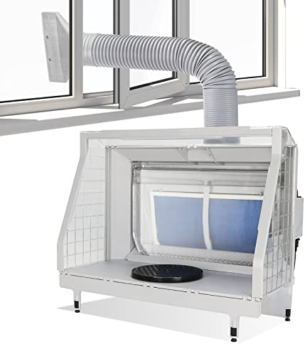 Anesty Wasservorhang-Airbrush-Sprühkabine mit 3 Ventilatoren, Wasserfall-Lackierkabine mit Dual-Filtration, einstellbarem Luftstrom und hellen LEDs für effektives Absaugen und optimales Sprühen