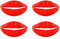 Halloween Wurst Mund Ornament 4pcs Lustige Rote Lippen Halloween Witze Gesichtsangebote Für Maskerade Cosplay -partyzubehör