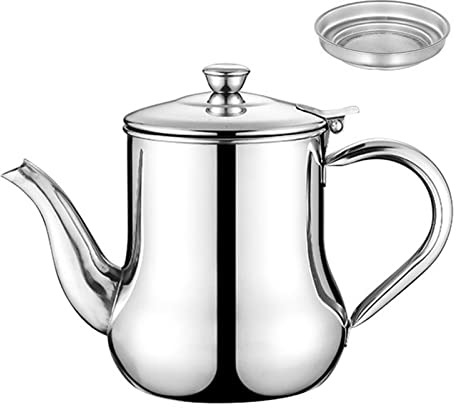 Jeanny Stainless Steel Oil Strainer Pot Grease Can Cooking Grease Container Reuse Oil Storage Can Container with Removable Filter and Dustproof Lid for Cooking Oil Frying Oil