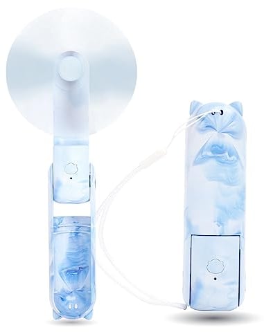 OHLGT Mini Handheld Fan, 3 Speeds Rechargeable Quiet [9-15 Working Hours], Portable USB Small Pocket Personal Fan With Power Bank for Travel, Outdoor or Indoor White
