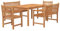 vidaXL Gartenmöbel 5-TLG. Tisch Bank Stuhl Gartengarnitur Sitzgruppe Gartenset Sitzgarnitur Gartentisch Esstisch Gartenbank Gartenstuhl Massivholz Teak
