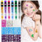 Tattoo Stifte Kinder, Glitzer Tattoo Set Kinder mit 6 Glitzer Tattoostifte, 9 Aufkleber Schablone, 330 Gesicht Edelstein, Tattoos Mädchen, Geschenk Mädchen 3 4 5 6 7 8 Jahre