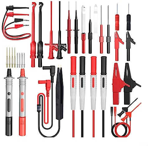 25-teiliges Multimeter-Messleitungs-Set mit Krokodilklemme, Prüfhaken, Draht-Piercing-Sonde