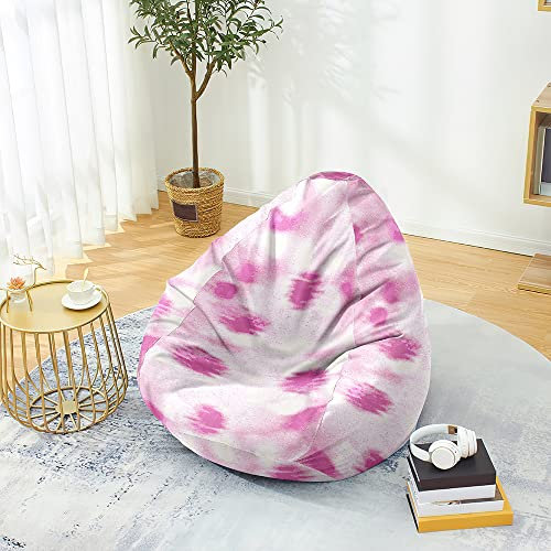 Mateju Pouf Poire Adulte et Enfants, 3D Tie-Dye Pouf Geant Chambre, Bean Bag Chair, pour Grand Canapé, Chaise Longue Grande, Fauteuil de Salon pour Intérieur Extérieur (S,Rose)
