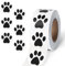 500 Stück Pfotenabdruck-Aufkleber, 2,5 cm, Hunde-/Katzenpfoten-Aufkleber, kleine Welpen-Patrol-Druck-Etikettenrolle, niedlich, selbstklebend (schwarz)
