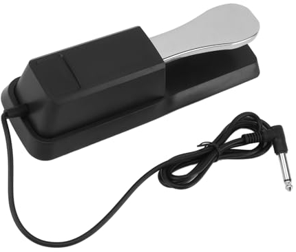 LiebeWH Universelles Sustain-Pedal für Elektronische Keyboards von Roland Korg Behringer Moog Piano mit Silbernem Polaritätsschalter, LIEBEWH7G3IZ10V5M