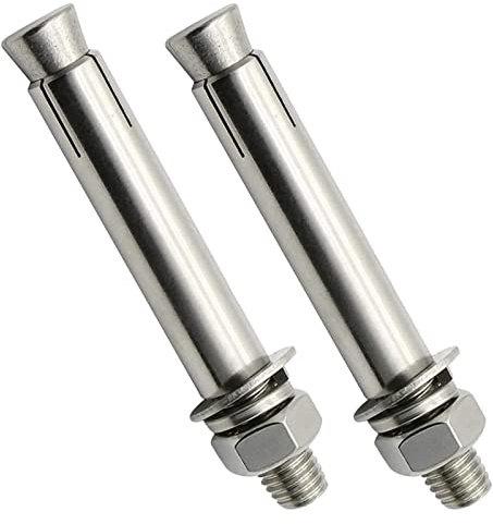 Manchon d'expansion d'écrou, vis matériel de bricolage 2 pièces boulons à vis d'expansion M16 - écrou hexagonal externe en acier inoxydable manchon d'expansion boulon d'ancrage robuste F