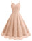 Odizli Glitzerkleid Damen Pailettenkleid Sexy Glitzer Pailletten Spaghettiträger Swing Partykleid Rockabilly 50er Jahre Vintage Cocktailkleid Festliche Party Kurz Ballkleid Abendkleid Champagner S